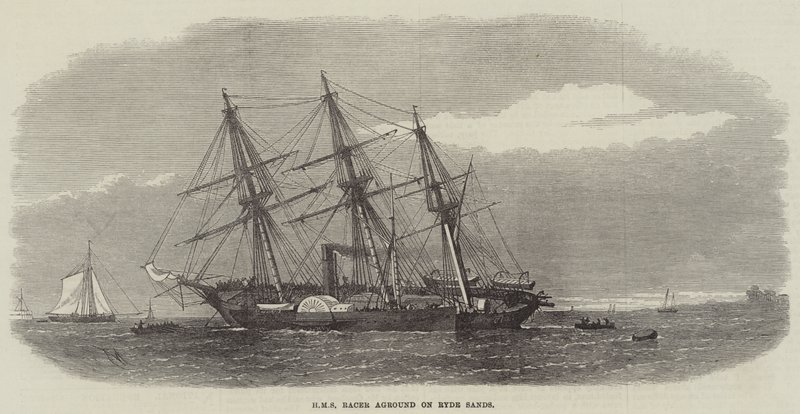 HMS Racer encalhado em Ryde Sands de Edwin Weedon