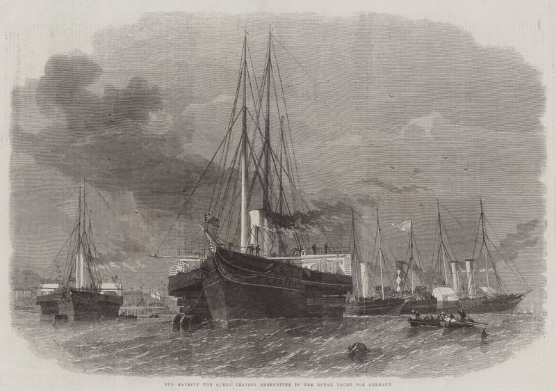 Sua Majestade a Rainha deixando Greenhithe no Royal Yacht para a Alemanha de Edwin Weedon