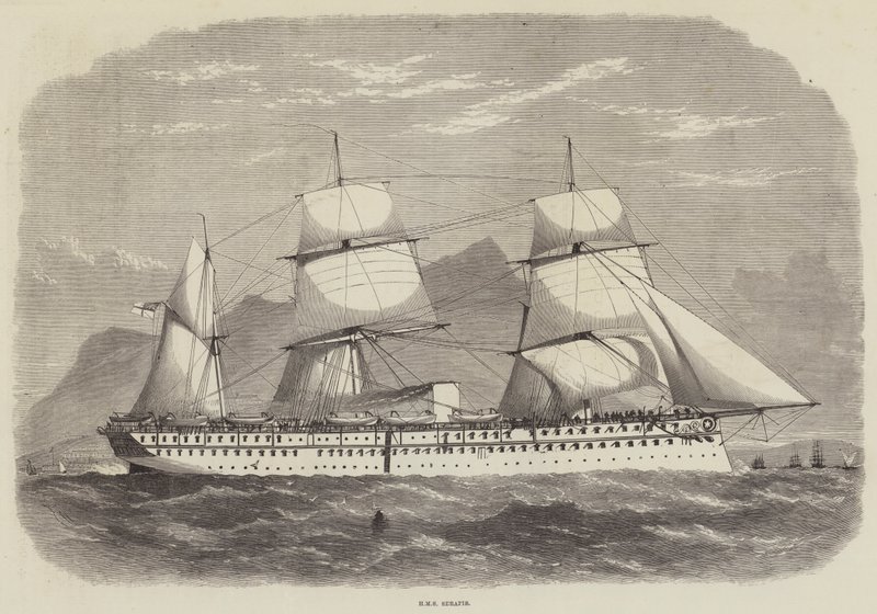 Índia e o Príncipe de Gales, HMS Serapis de Edwin Weedon