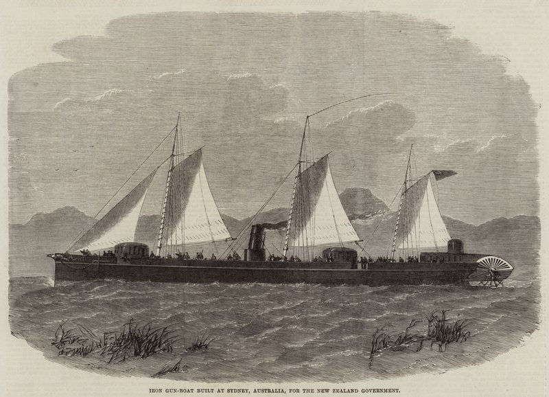 Iron Gun-Boat construído em Sydney, Austrália, para o governo da Nova Zelândia de Edwin Weedon