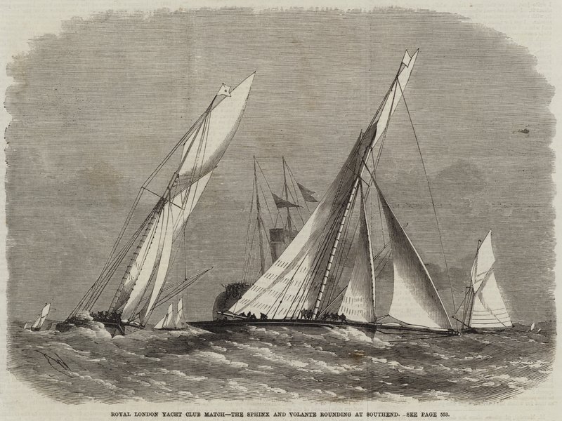 Royal London Yacht Club Match, o esfingo Sphinx e Volante em Southend de Edwin Weedon