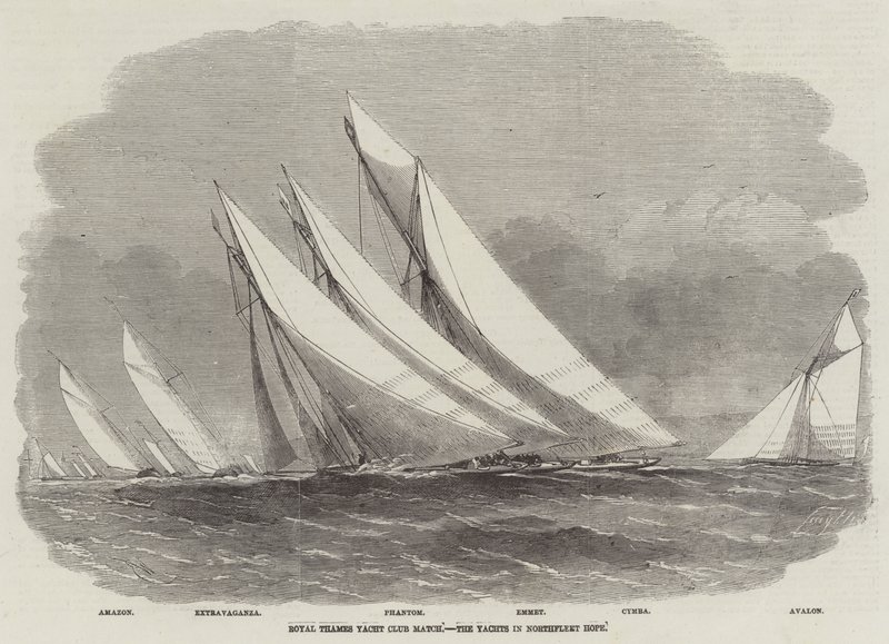Royal Thames Yacht Club Match, os iates em Northfleet Hope de Edwin Weedon