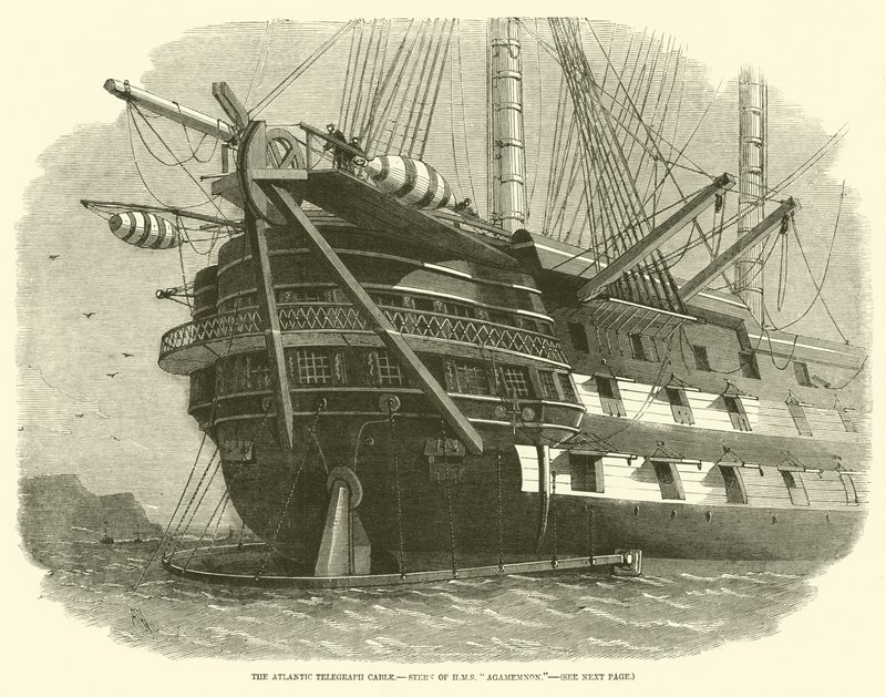 O Cabo Telegráfico Atlântico, Stern de HMS Agamenon de Edwin Weedon