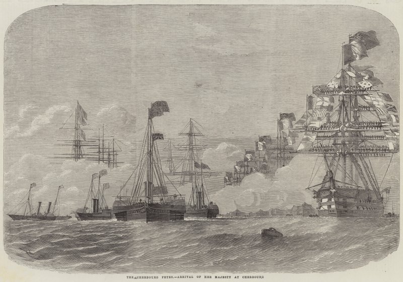 O Cherbourg Fetes, chegada de Sua Majestade em Cherbourg de Edwin Weedon