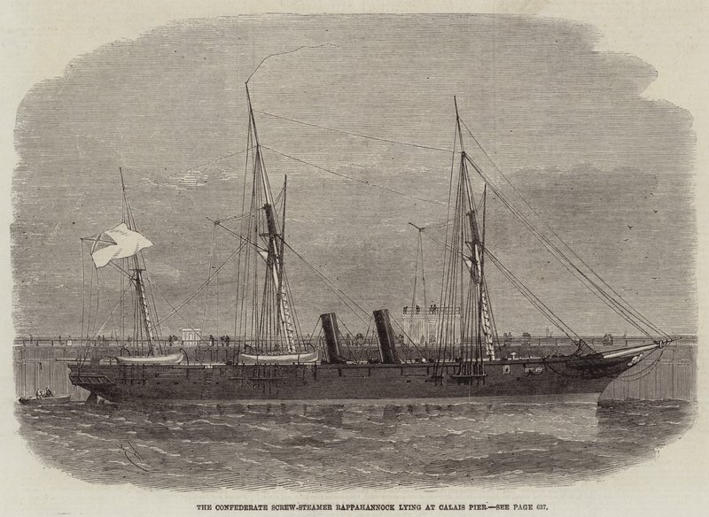 O Confederate Screw-Steamer Rappahannock deitado no cais de Calais de Edwin Weedon