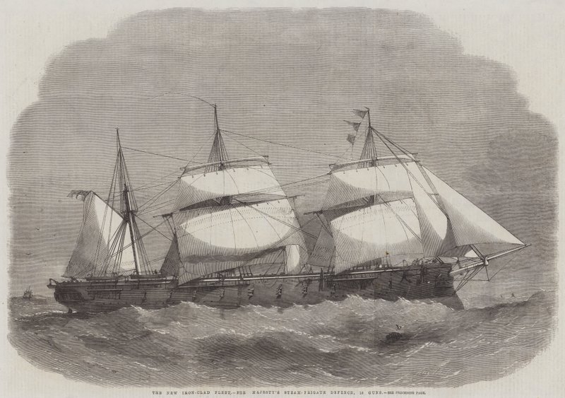 A Nova Frota de Ferro, a Defesa da Fragata a Vapor de Sua Majestade, 18 Armas de Edwin Weedon