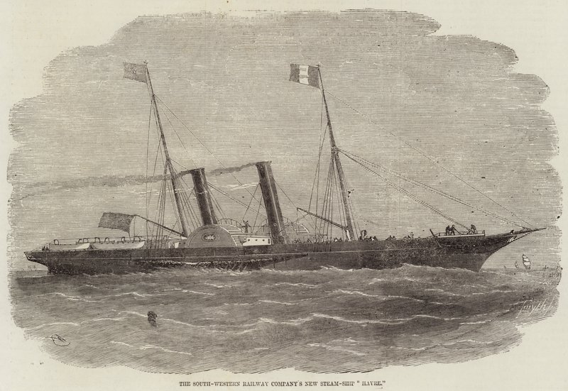 O novo navio a vapor da South-Western Railway Company Havre de Edwin Weedon