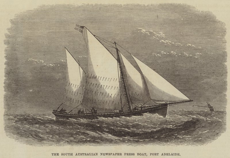 O barco de imprensa de jornal do Sul da Austrália, Porto Adelaide de Edwin Weedon