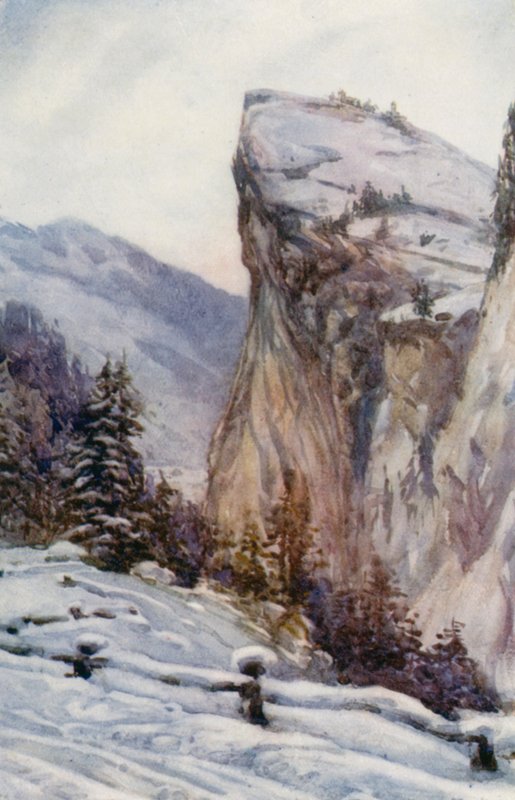 O Reno: O Hohen-Rhatien (litografia a cores) de Effie Jardine