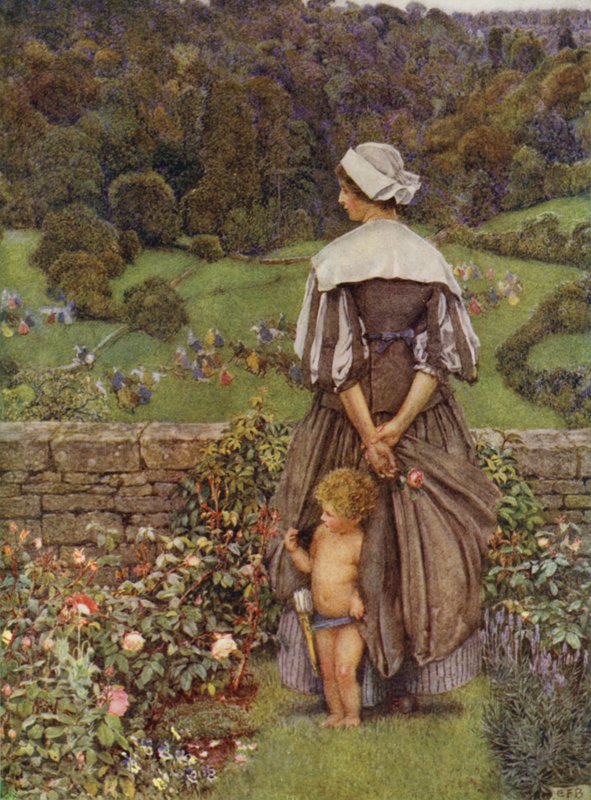 Um tom e choro após o cupido (lito colorido) de Eleanor Fortescue Brickdale