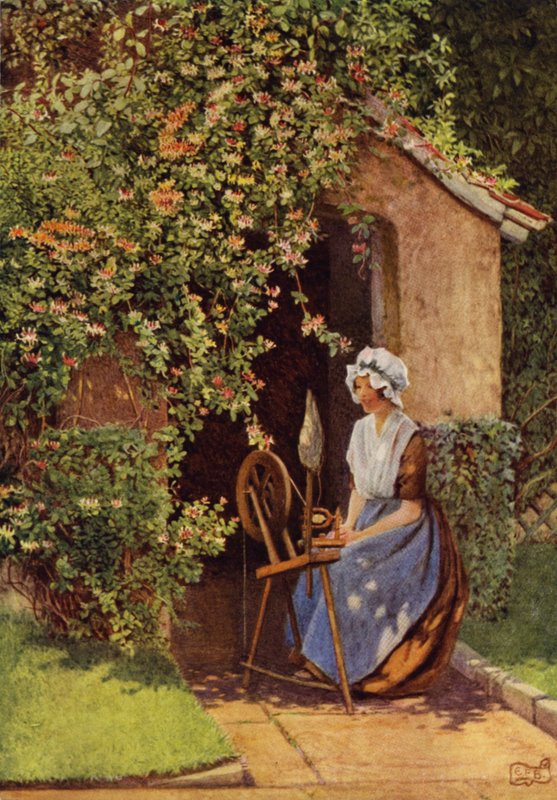 E Lucy, em sua roda, deve cantar (lito colorido) de Eleanor Fortescue Brickdale