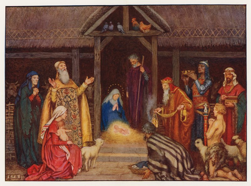 Carols: The Nativity (lito colorido) de Eleanor Fortescue Brickdale