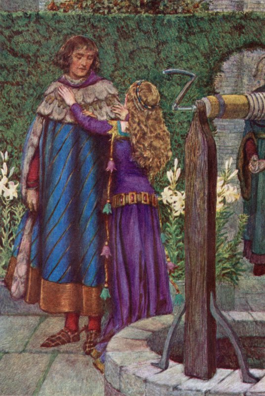 Elaine (lito colorido) de Eleanor Fortescue Brickdale