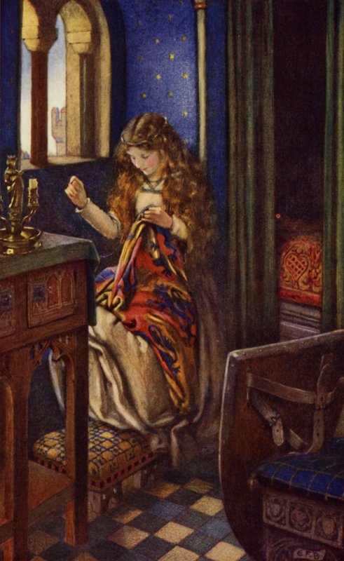 Elaine (cor litho) de Eleanor Fortescue Brickdale