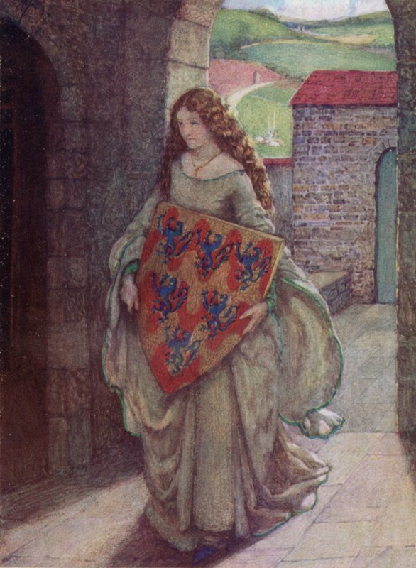 Elaine (lito colorido) de Eleanor Fortescue Brickdale