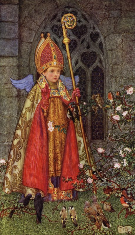 Salve, Bispo Valentine, de quem hoje é este dia! Todo o ar é da tua diocese, E todo o chilrear (cor litho) de Eleanor Fortescue Brickdale
