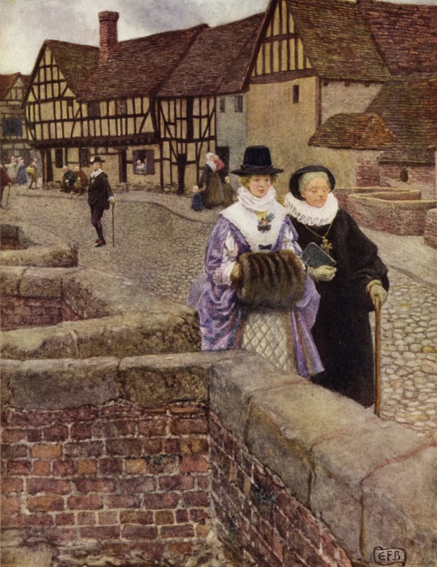 Eu só a vi passando, E ainda assim eu a amo até morrer! (lito a cores) de Eleanor Fortescue Brickdale