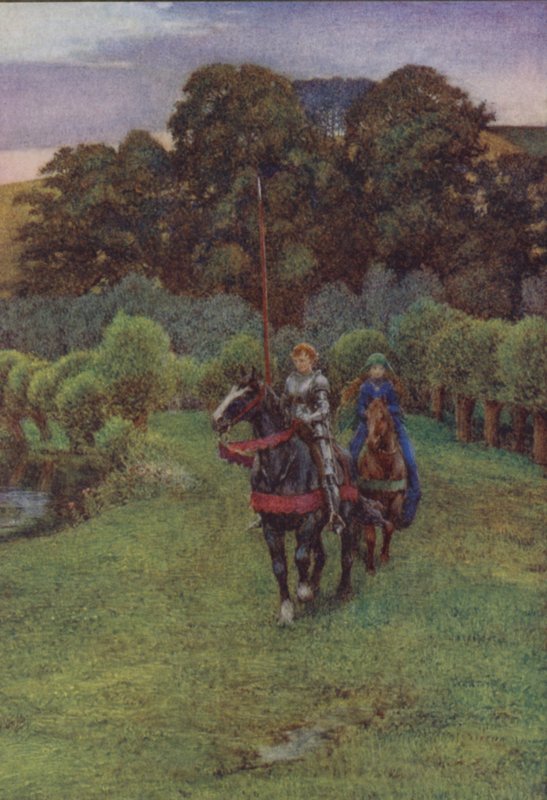 Ilustração para Idylls Of The King de Alfred Lord Tennyson (cor litho) de Eleanor Fortescue Brickdale
