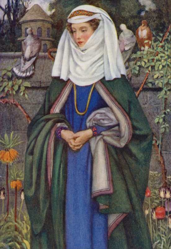 Ilustração para Idylls Of The King de Alfred Lord Tennyson (cor litho) de Eleanor Fortescue-Brickdale