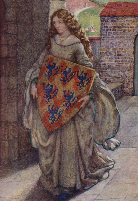 Ilustração para Idylls Of The King de Alfred Lord Tennyson (cor litho) de Eleanor Fortescue Brickdale