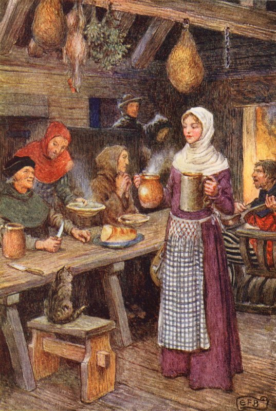 Ilustração para A Reunião do Irmão Hilário, de Michael Fairless (litografia a cores) de Eleanor Fortescue Brickdale