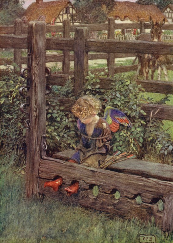 Alguém está enganado de uma lágrima Que como um desdém de pérola usa? Aqui está o ladrão (lito colorido) de Eleanor Fortescue Brickdale