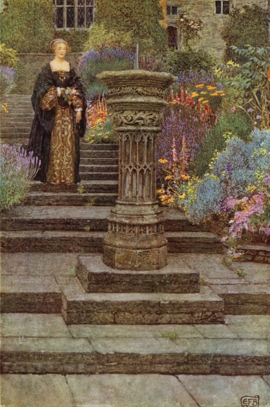Como aquelas glórias de jardim que aqui estão As semelhanças floridas e doces de ti (lito colorido) de Eleanor Fortescue Brickdale