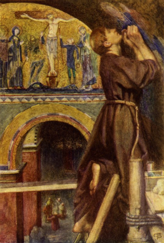 Fotos antigas em Florença (lito a cores) de Eleanor Fortescue Brickdale