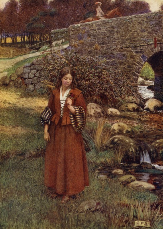 A filha do oficial de justiça de Islington (cor litho) de Eleanor Fortescue Brickdale