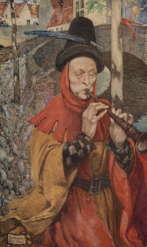 A flauta de Pied (cor litho) de Eleanor Fortescue Brickdale