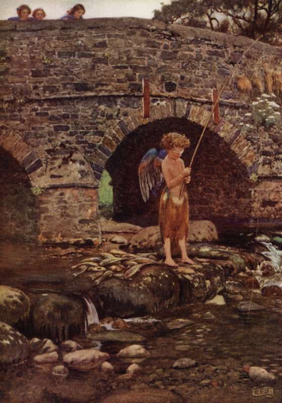 Embora ele seja uma criança e cego (lito colorido) de Eleanor Fortescue Brickdale