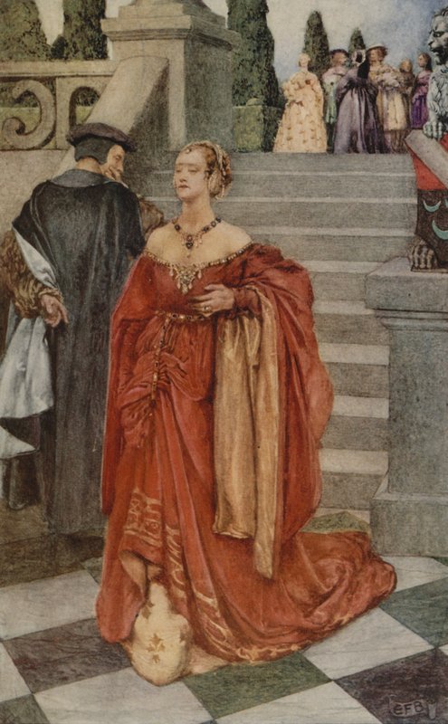 "Quando o coração sofre um golpe" (lito a cores) de Eleanor Fortescue Brickdale