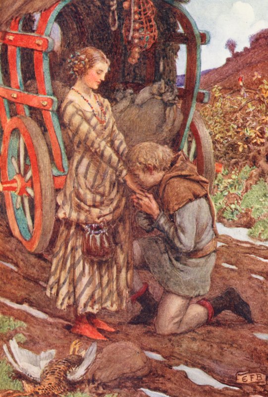 Ilustração para A Reunião do Irmão Hilário, de Michael Fairless (litografia a cores) de Eleanor Fortescue Brickdale
