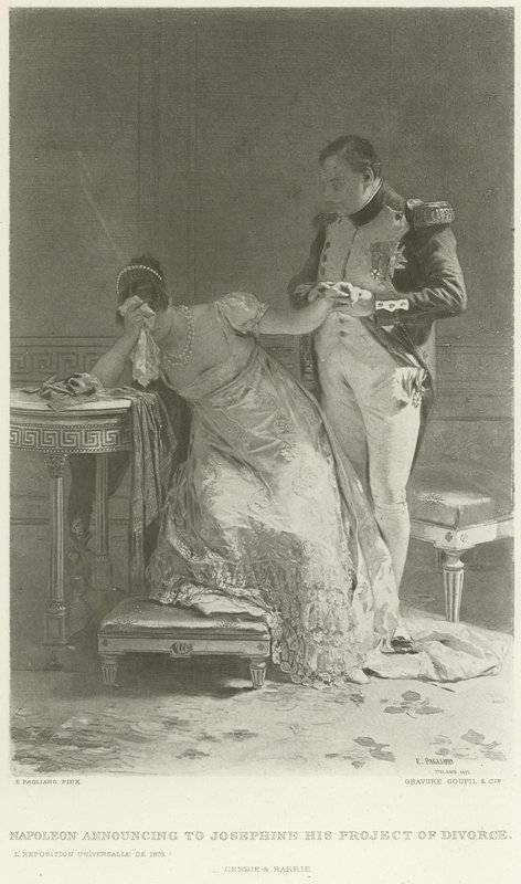 Napoleão anuncia a Josephine seu projeto de divórcio (gravura) de Eleuterio Pagliano