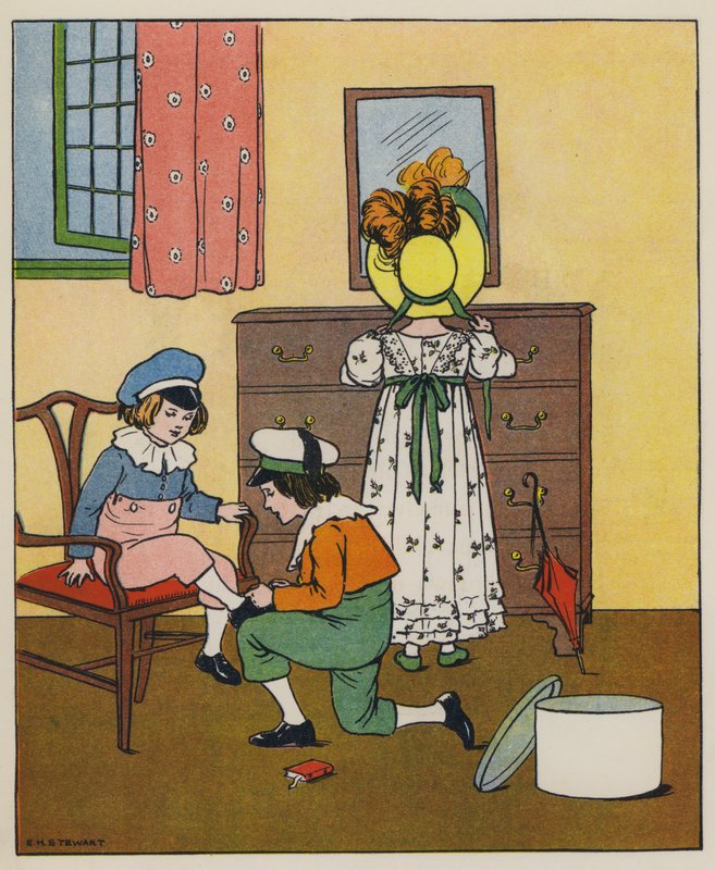 Domingo, hora de vestir (cor litho) de Elise H. Stewart