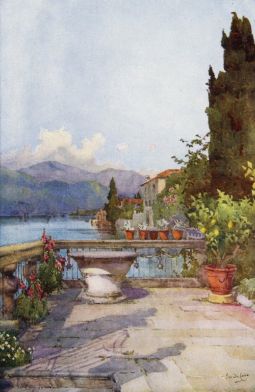 Um jardim em Orta (lito a cores) de Ella Du Cane