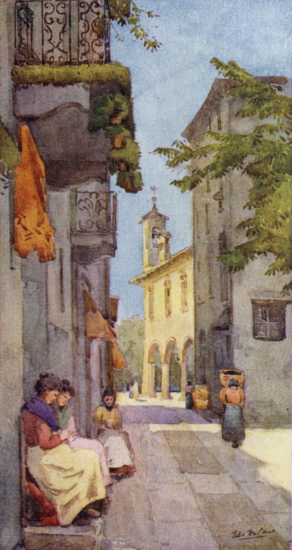 Uma rua em Orta (cor litho) de Ella Du Cane
