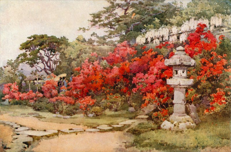 Azaleas, Awata (cor litho) de Ella Du Cane