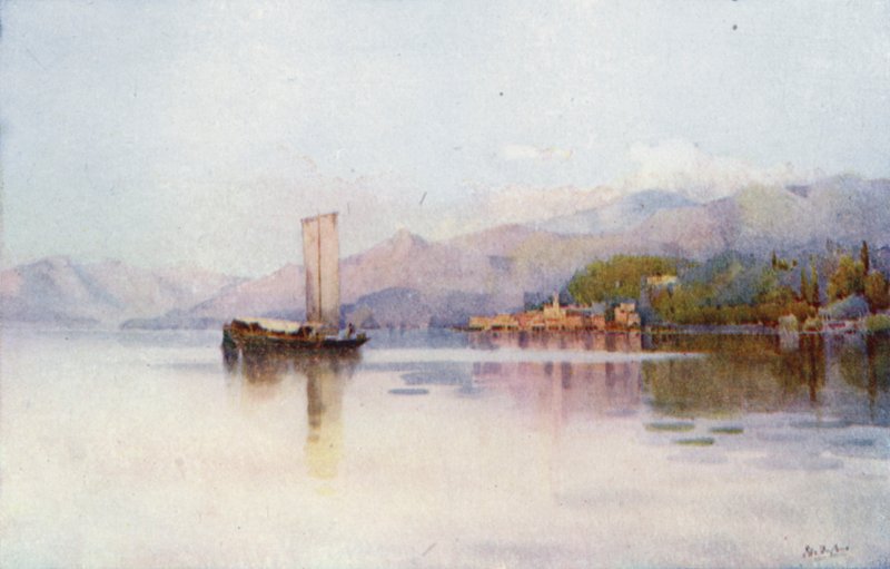 Bellagio, Lago de Como (lito colorido) de Ella Du Cane