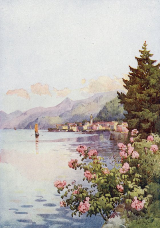 Bellagio da Villa Melzi, Lago Como (cor litho) de Ella Du Cane