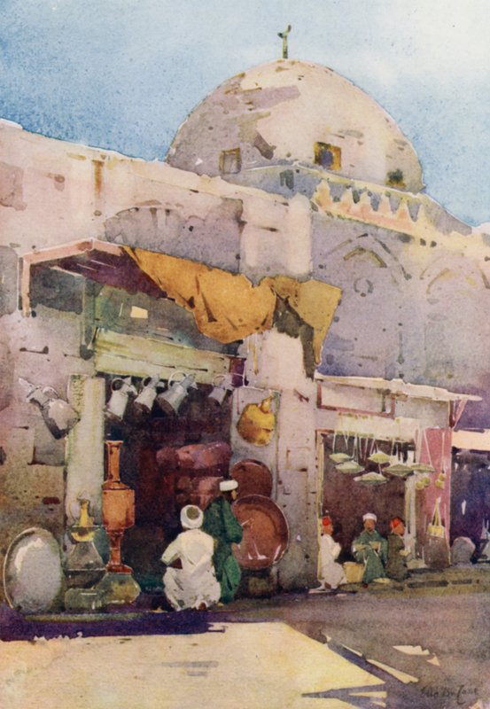 Bazar dos Coppersmiths, Cairo (cor litho) de Ella Du Cane