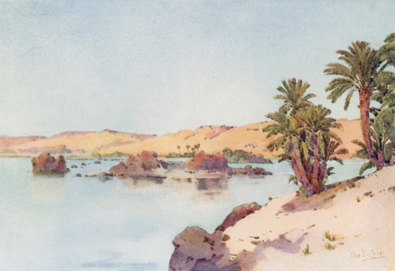 A Bacia da Catarata da Ilha do Elefantino (cor litho) de Ella Du Cane