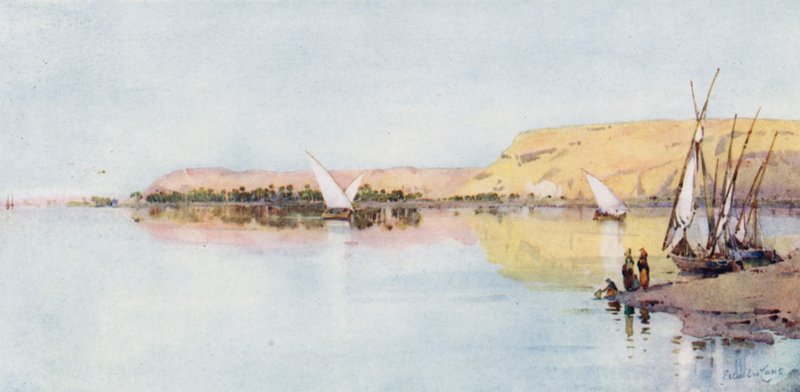 O Nilo perto de Temeh (cor litho) de Ella Du Cane