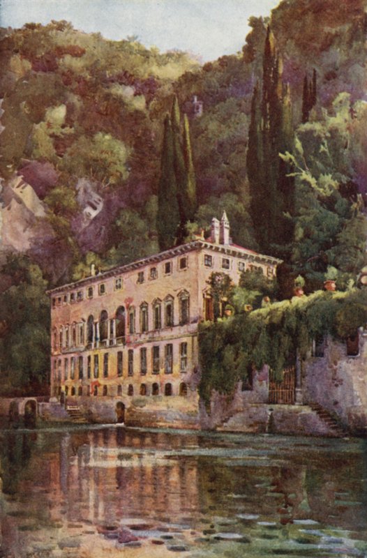Villa Pliniana, Lago de Como (lito colorido) de Ella Du Cane