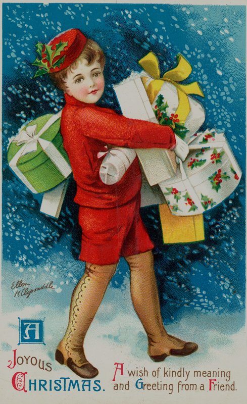 Cartão de natal americano de Ellen Hattie Clapsaddle