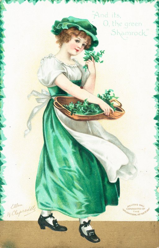 Cartão do dia de são patrício de Ellen Hattie Clapsaddle