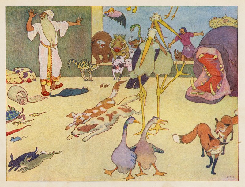 A Arca de Noé: Confusão (litografia a cores) de Elmer Boyd Smith