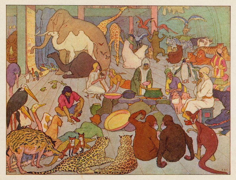 A Arca de Noé: A vida no mar (litografia a cores) de Elmer Boyd Smith