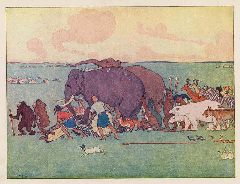 A Arca de Noé: A procissão (litografia a cores) de Elmer Boyd Smith