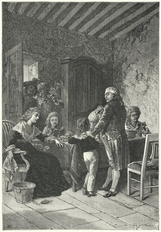 Luís XVI e sua família presos no Templo de Emile Antoine (after) Bayard